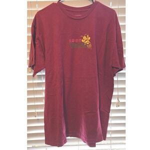 Vans Mens Large Burgundy Graphic T-Shirt Spread Happiness Bee 1966 Classic Fit